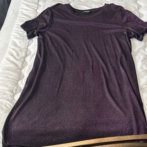 George Shimmering Purple Short Sleeve Top